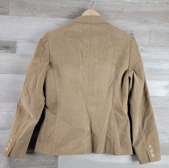 Blassport by Bill Blass UltraSuede Neutral Tal Lightweight Single Button Blazer - Picture 11 of 16